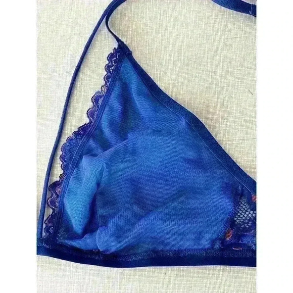 Frederick's Of Hollywood Sz M Jessica Bralette Blue Lace Sexy Comfy Unique NWT - Picture 5 of 10